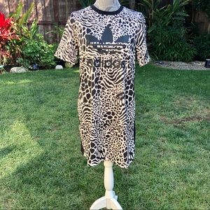 Adidas Women's Black and White Midi Dress